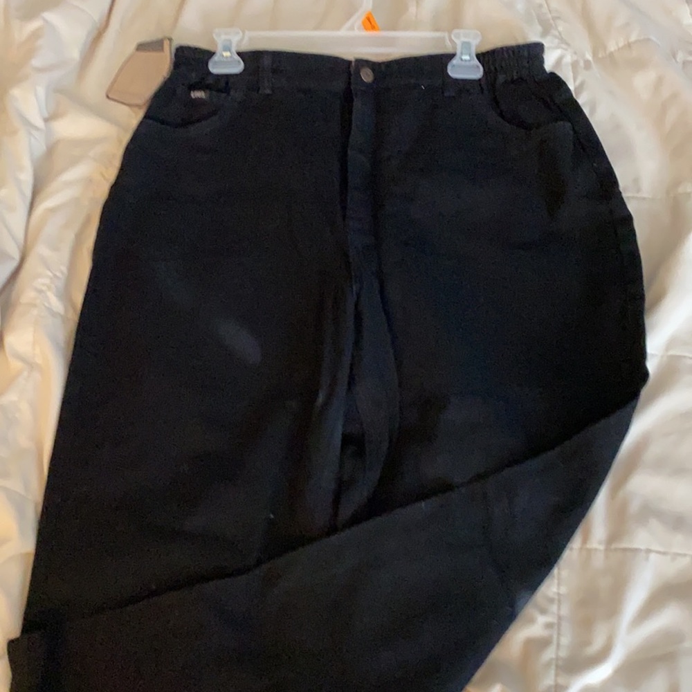 New Lee Original Jeans Side Elastic Waist relaxed seat and thigh tapered leg 16P - Picture 3 of 3